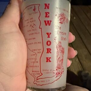 New York Souvenir Glass with Red Print